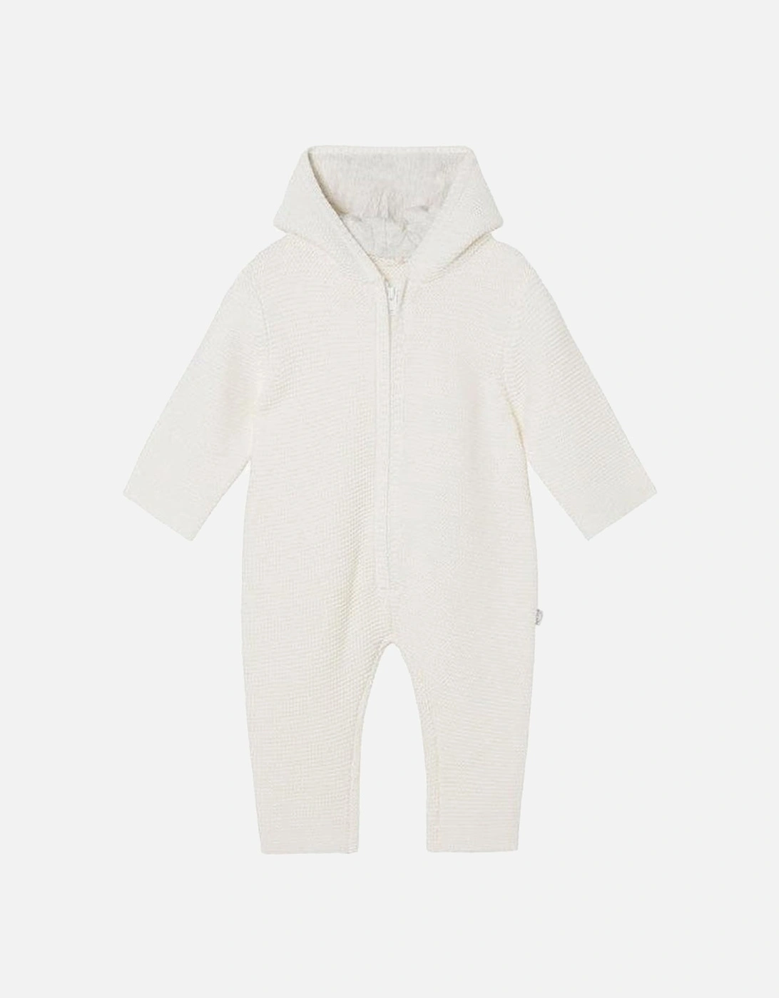 Unisex Baby Knitted Cream Bunny Jumpsuit, 2 of 1