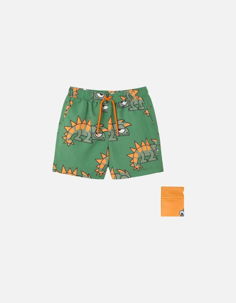 Boys Green Gecko Swim Shorts