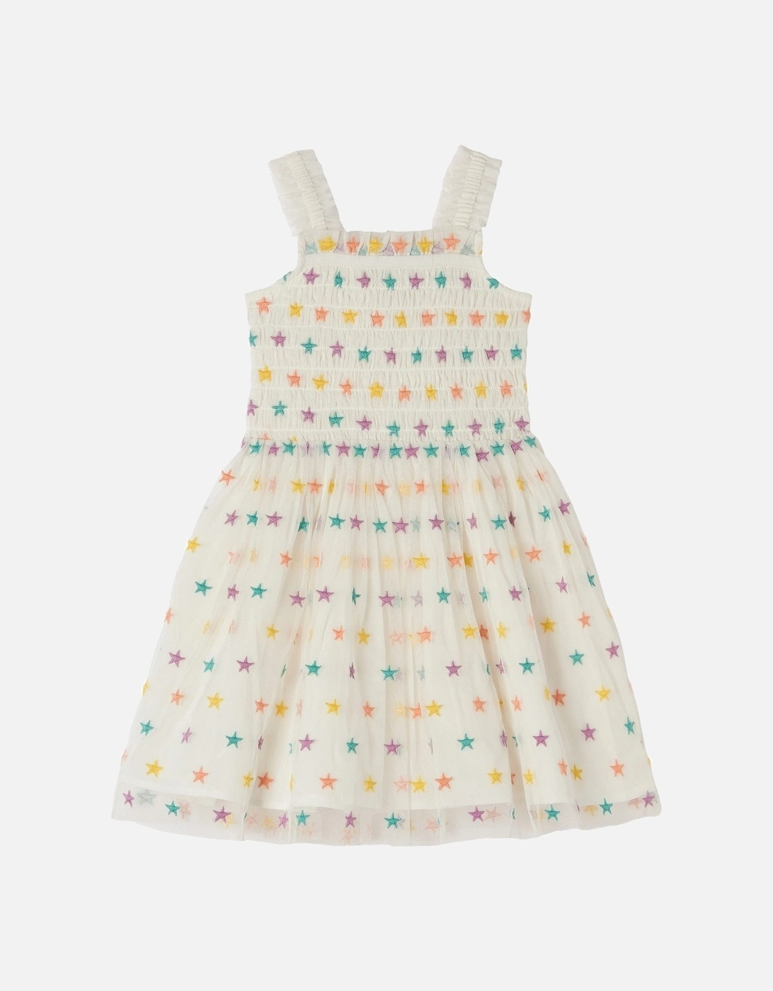Girls Star Embroidered Tulle Dress, 3 of 2