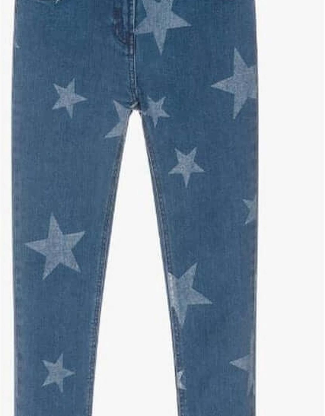 Girls Blue Stars Skinny Jeans, 2 of 1