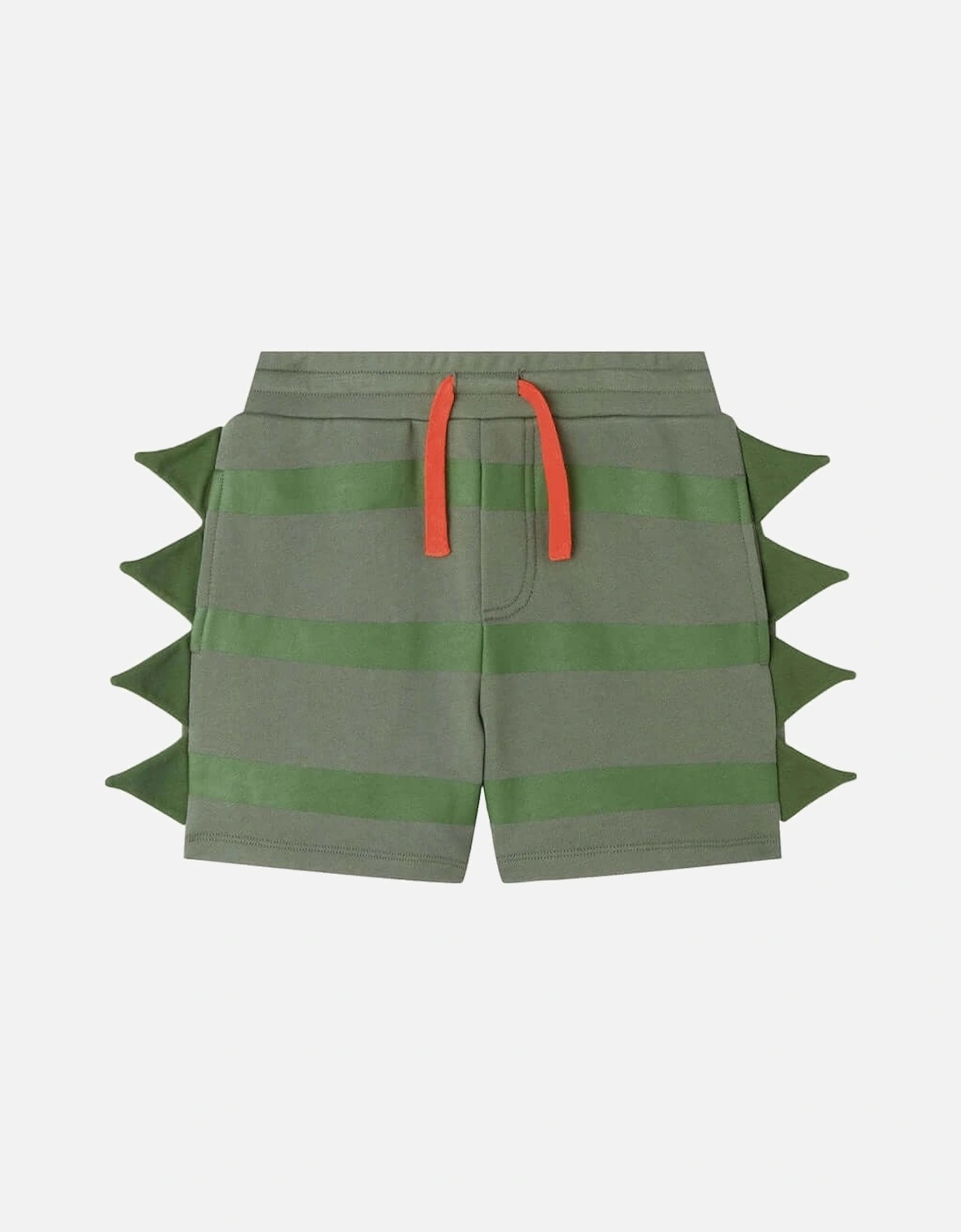 Boys Green Striped Cotton Shorts, 2 of 1