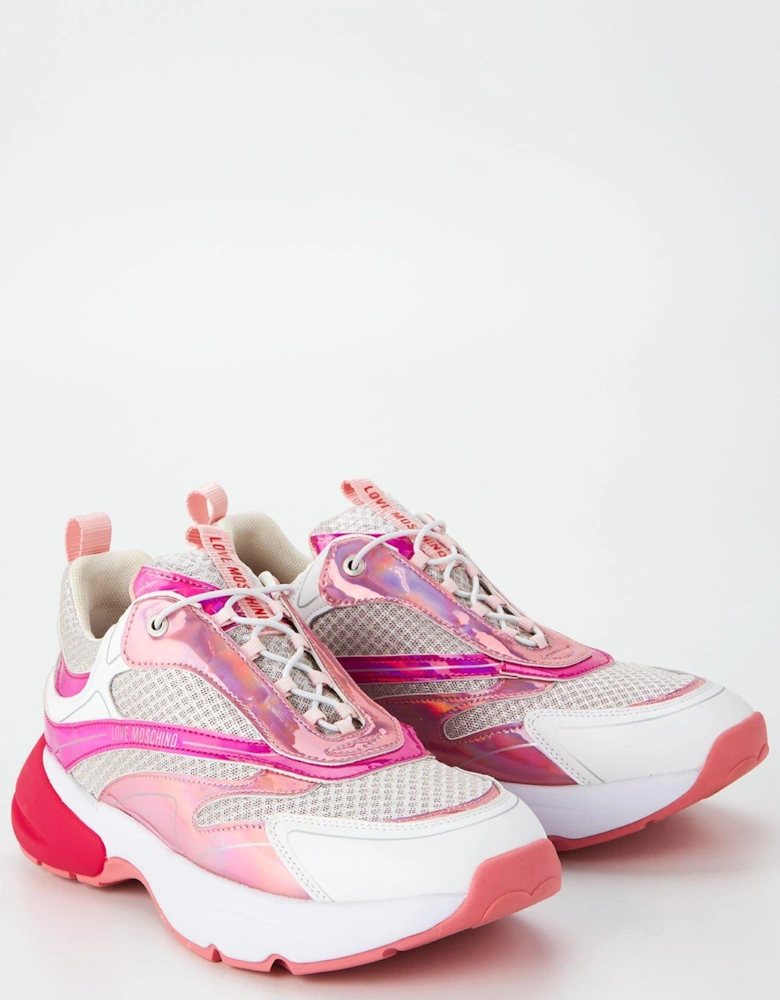 Sporty Running Sneakers - Pink Holographic