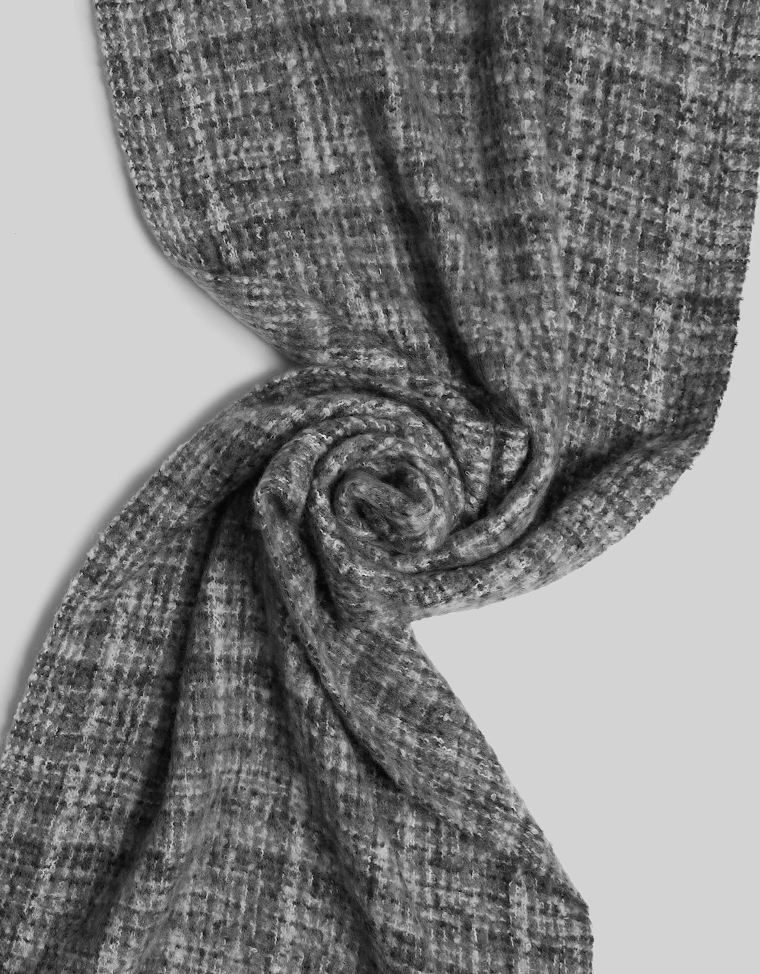 Check Detail Blanket Scarf Black