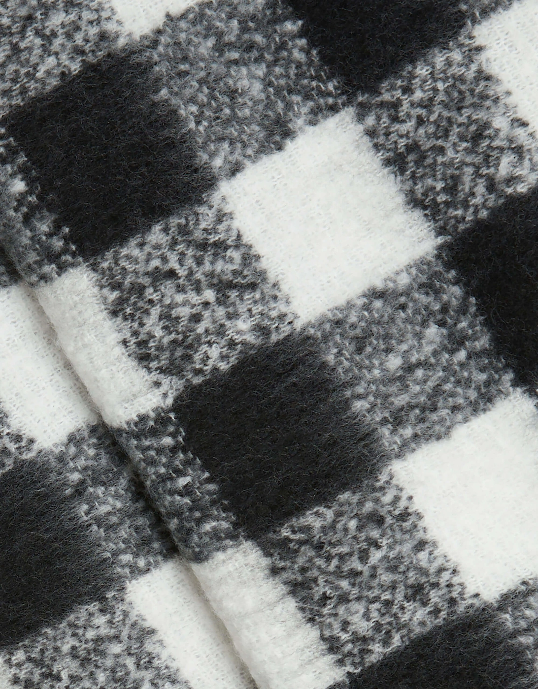 Buffalo Check Pattern Scarf Black-White