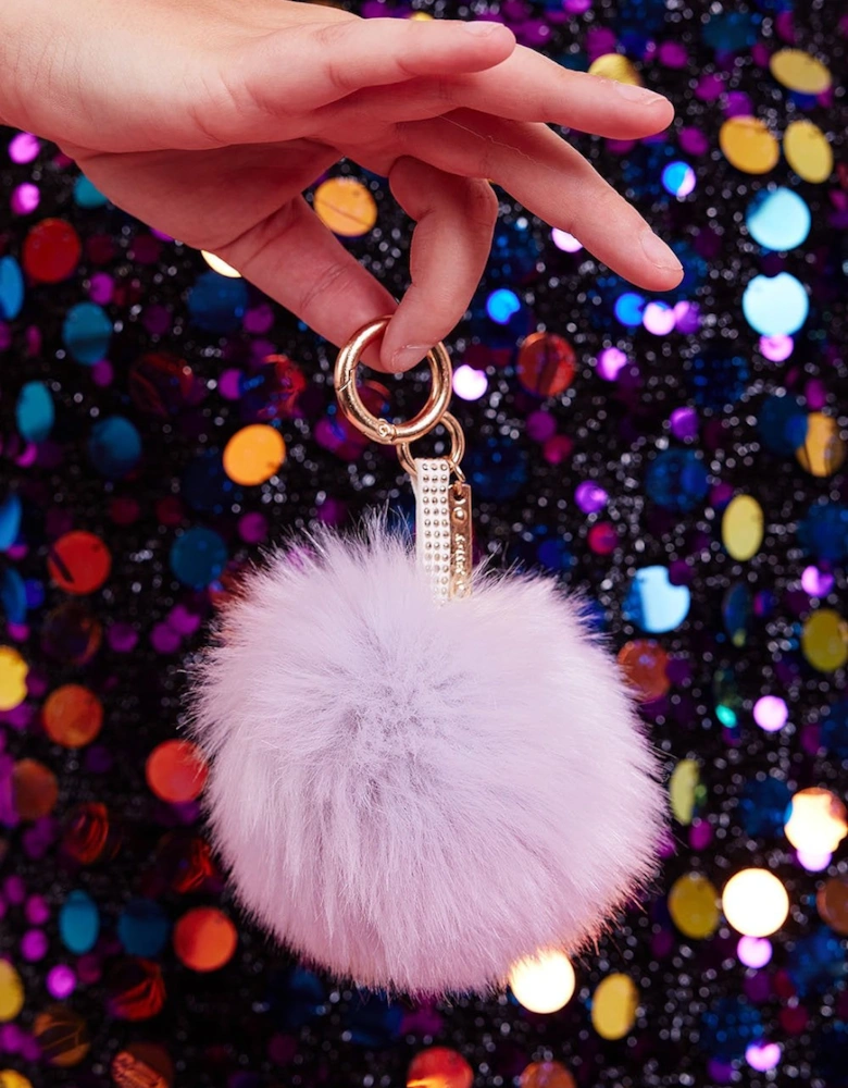 Grey Luxury Faux Fur Pom Bag Charms