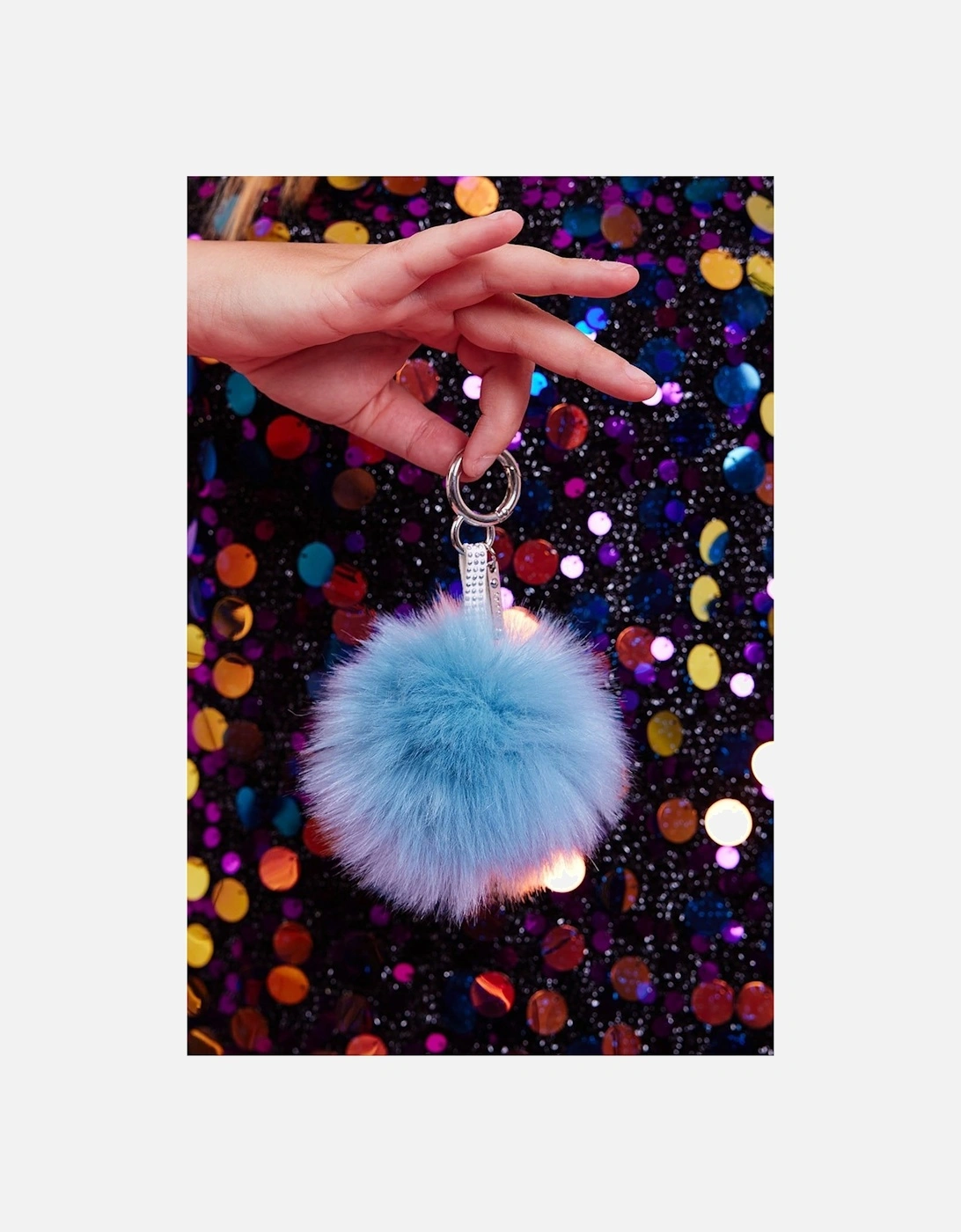 Blue Luxury Faux Fur Pom Bag Charms, 2 of 1