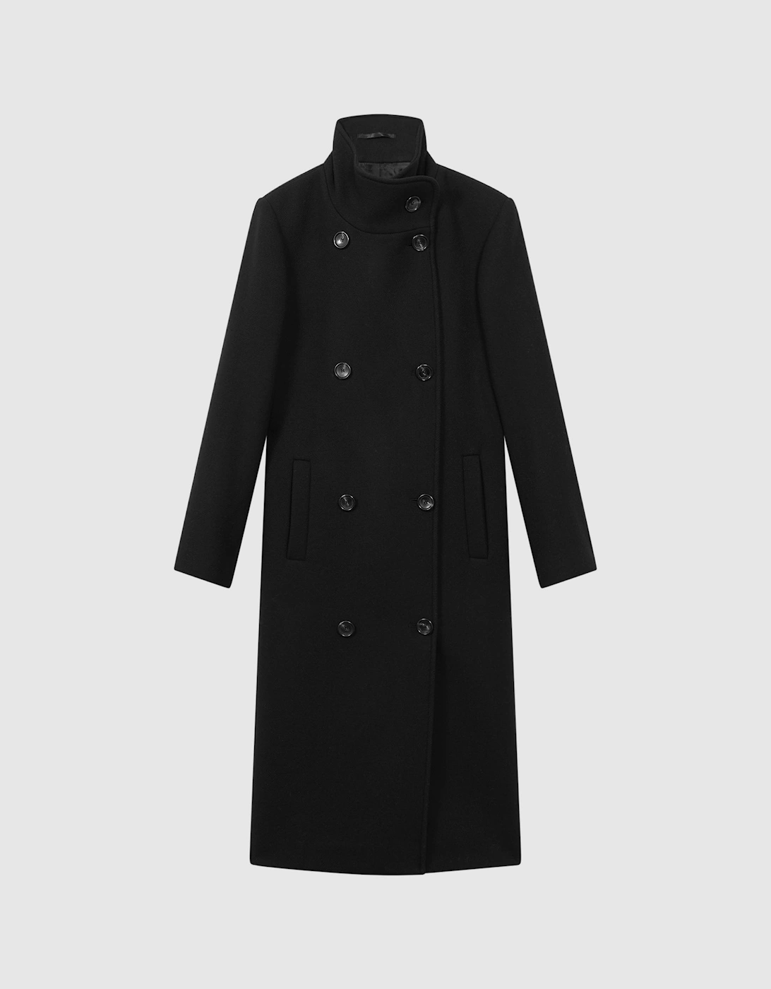Wool Blend Double Breasted Long Coat, 2 of 1