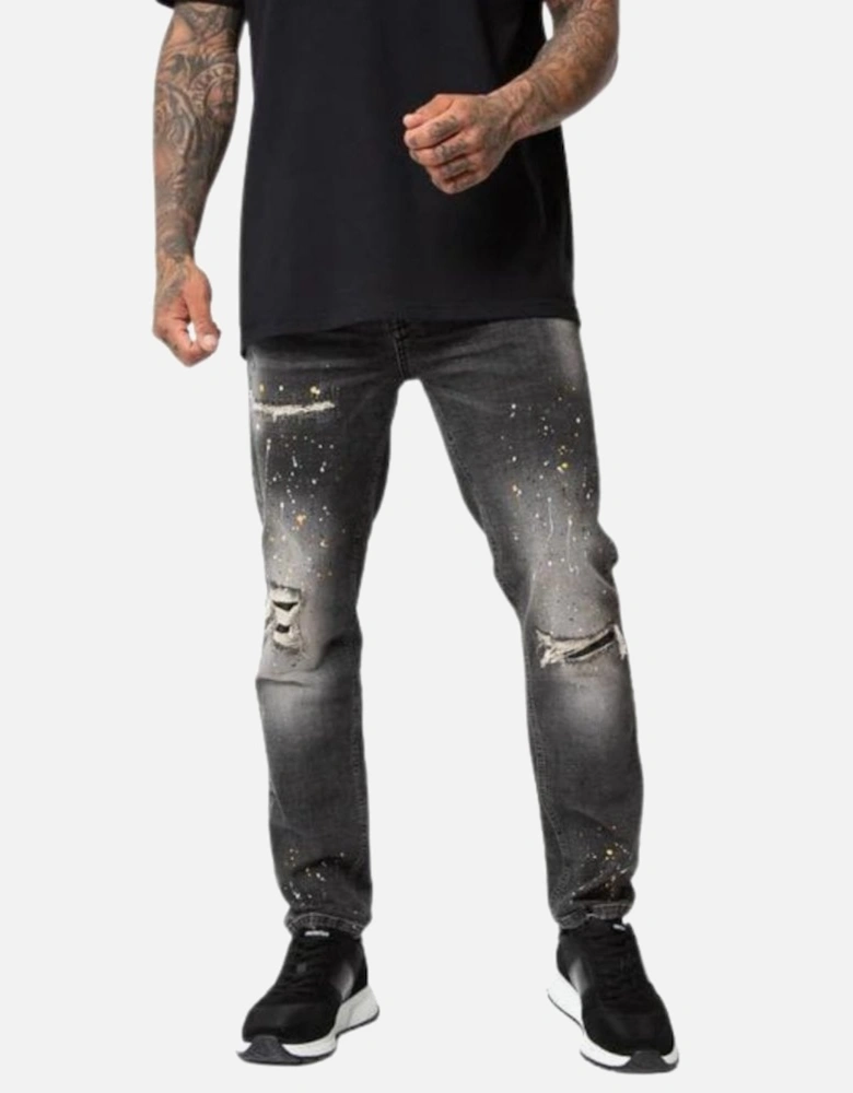 Oro V2 Paint Jeans - Washed Black