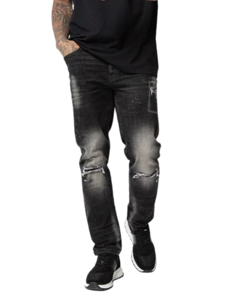 Combi Rip Jeans - Washed  Black