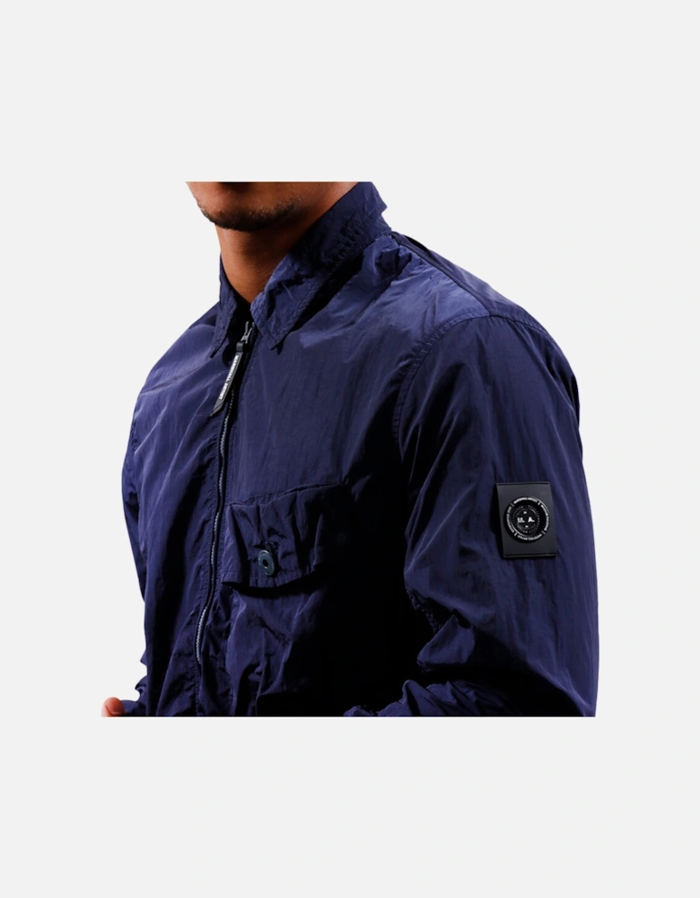 Krinkle Nylon Pocket Overshirt - Navy