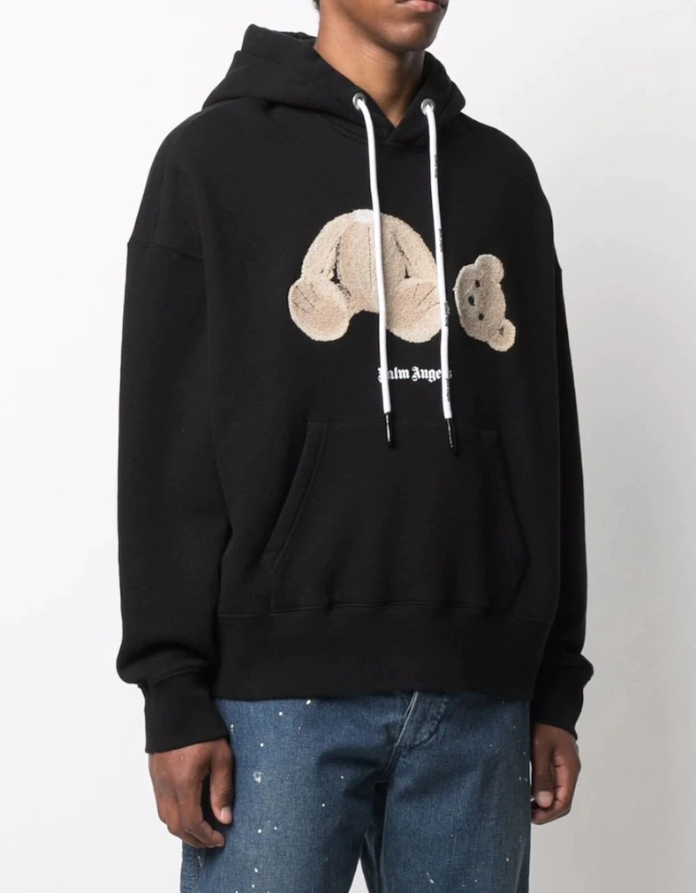 Bear-motif Hoodie Black