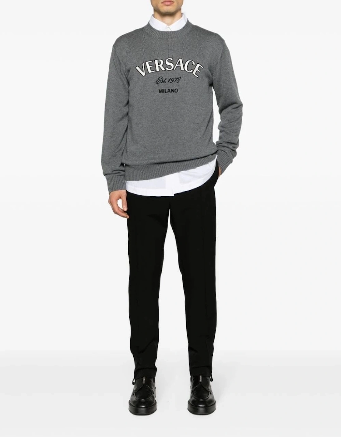 Embroidery Logo Sweater Grey
