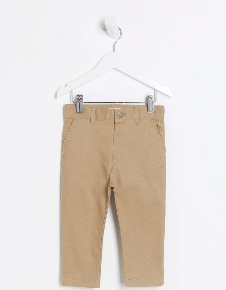 Mini Boys Smart Chino Trousers - Brown