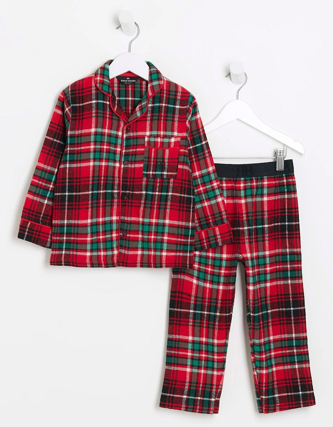 Mini Boys Check Pyjama Set - Red, 5 of 4