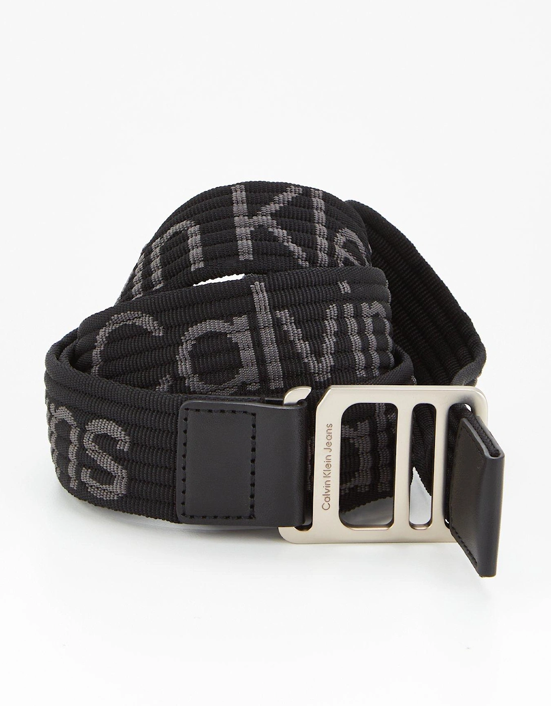 Slider Logo Web Leather Belt - Black, 3 of 2