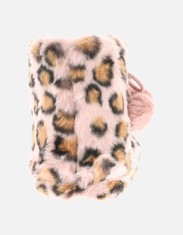 Girls Slipper penny bootee Leopard Pom Pom Leopard Print  Pink Assorted U