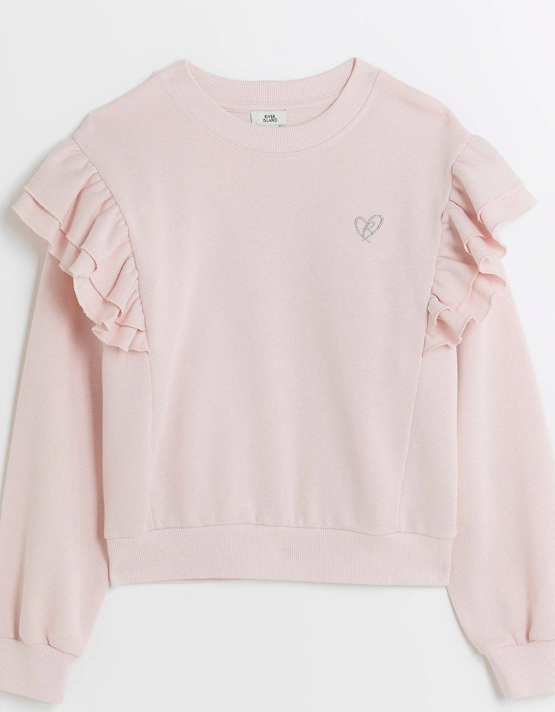 Girls Frill Long Sleeve Sweatshirt - Pink, 3 of 2