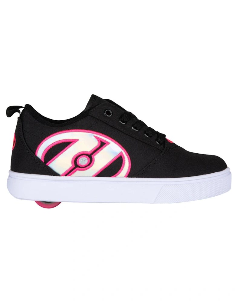 Girls Trainers Pro 20 Icon Canvas Lace Up Skate Shoes Wheels Black UK Siz