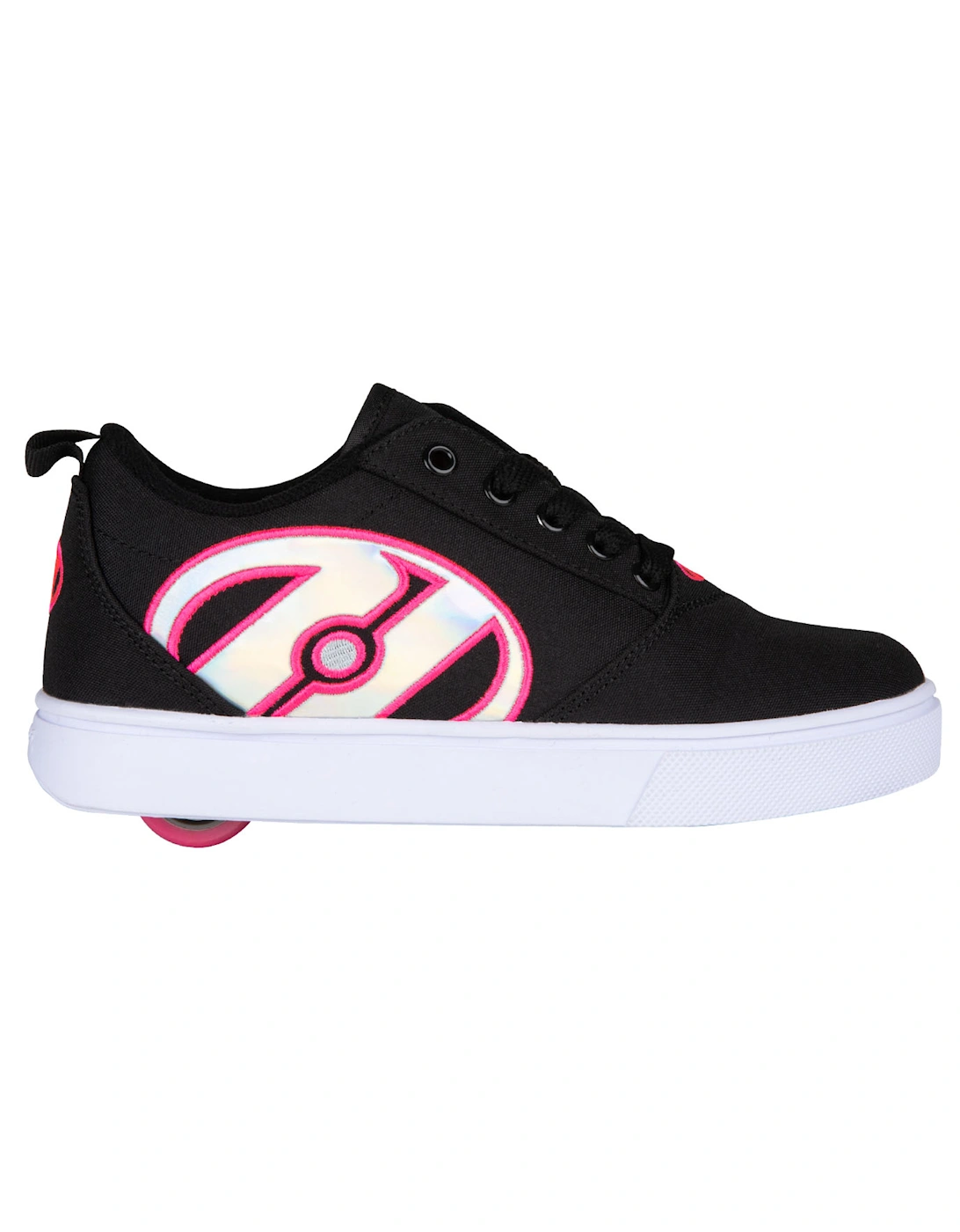 Girls Trainers Pro 20 Icon Canvas Lace Up Skate Shoes Wheels Black UK Siz, 4 of 3