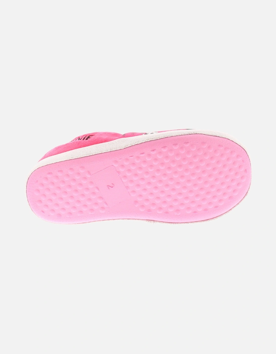 Girls Slippers Slip On Full Slippers Fun Bow Pink UK Size