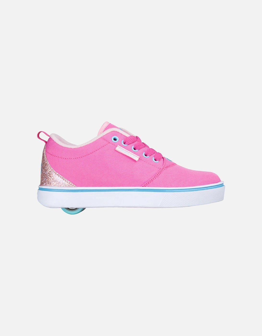 Girls Trainers Pro 20 Canvas Lace Up Skate Shoes Wheels Pink UK Size, 4 of 3