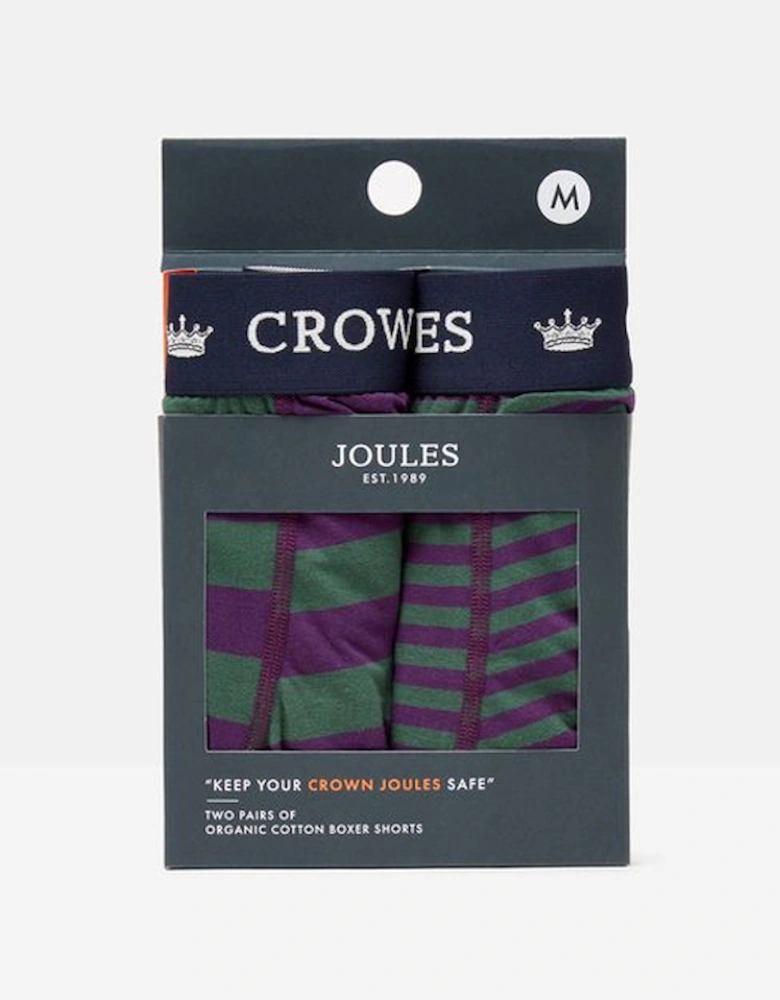 Men's Crown Boxer 2pk Green Stripe