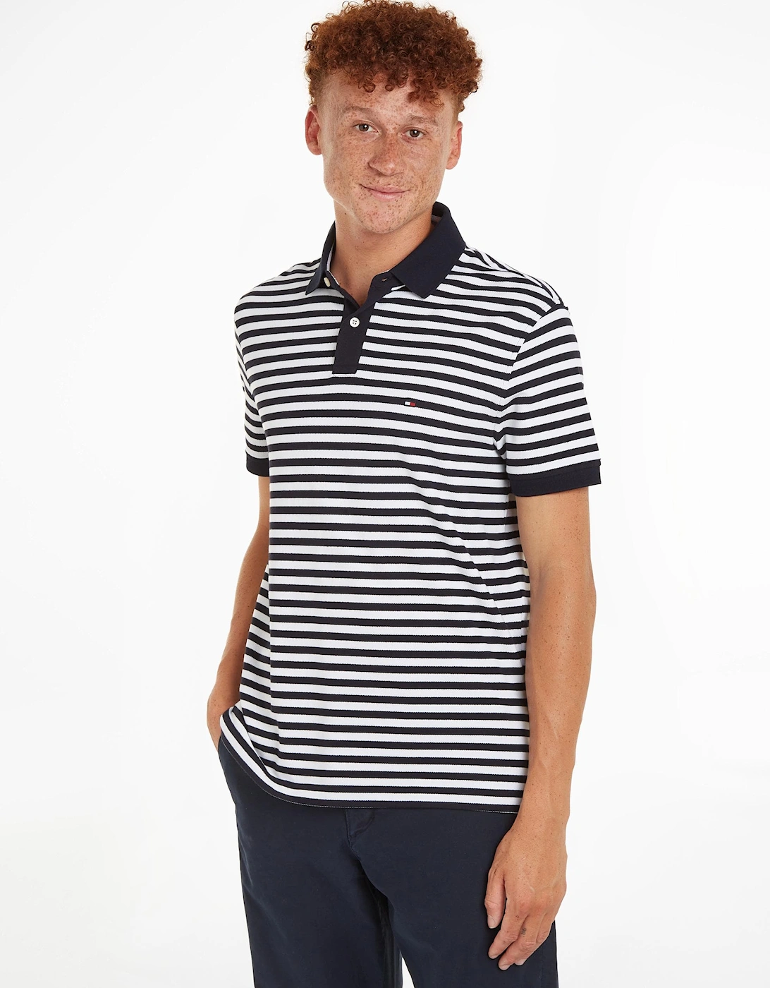 Tommy Hilfiger Men's White Core 1985 Regular Polo Shirt - - : 38/Regular M