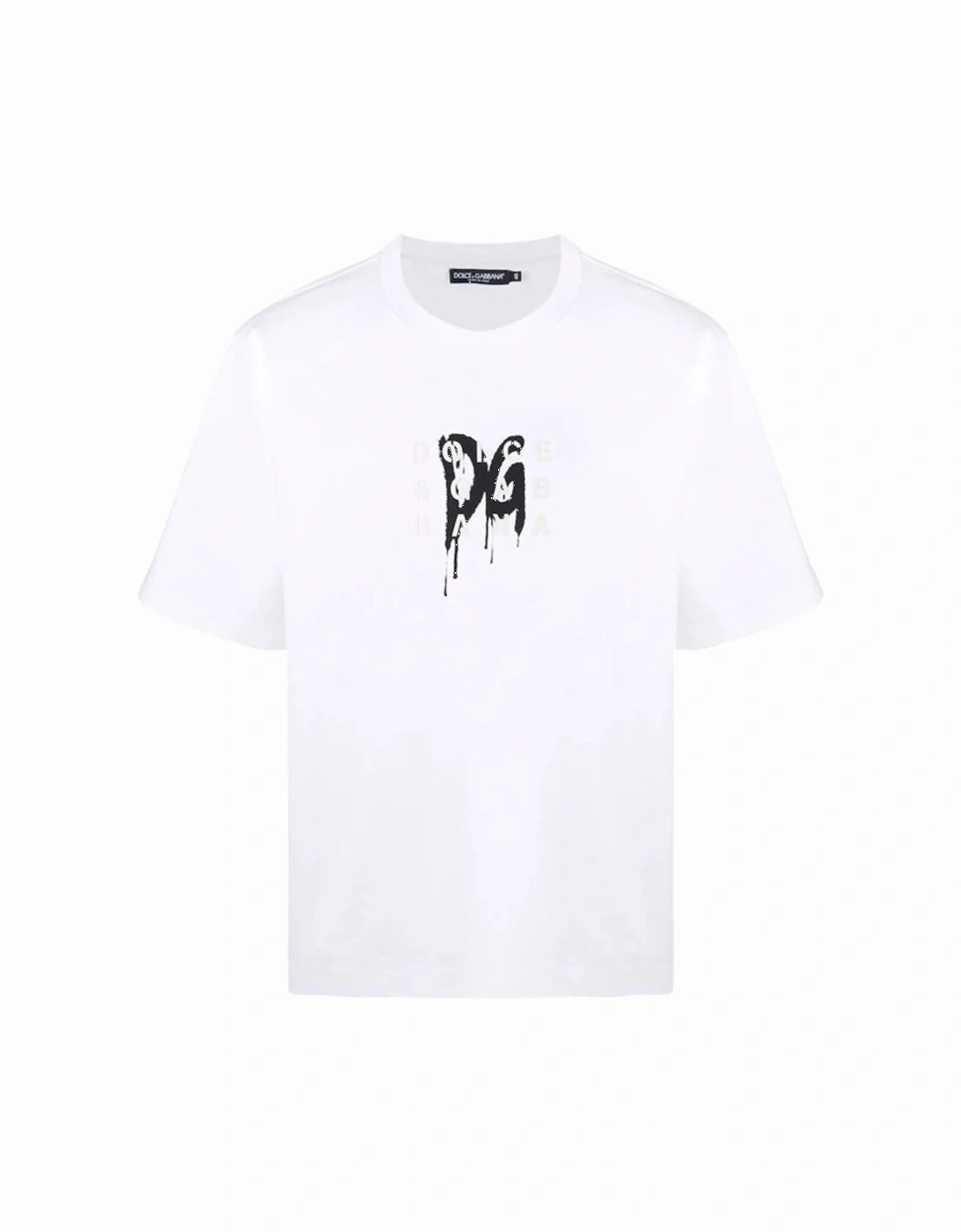 Graffiti Logo Print with Rubber effect T-Shirt in White, 6 of 5