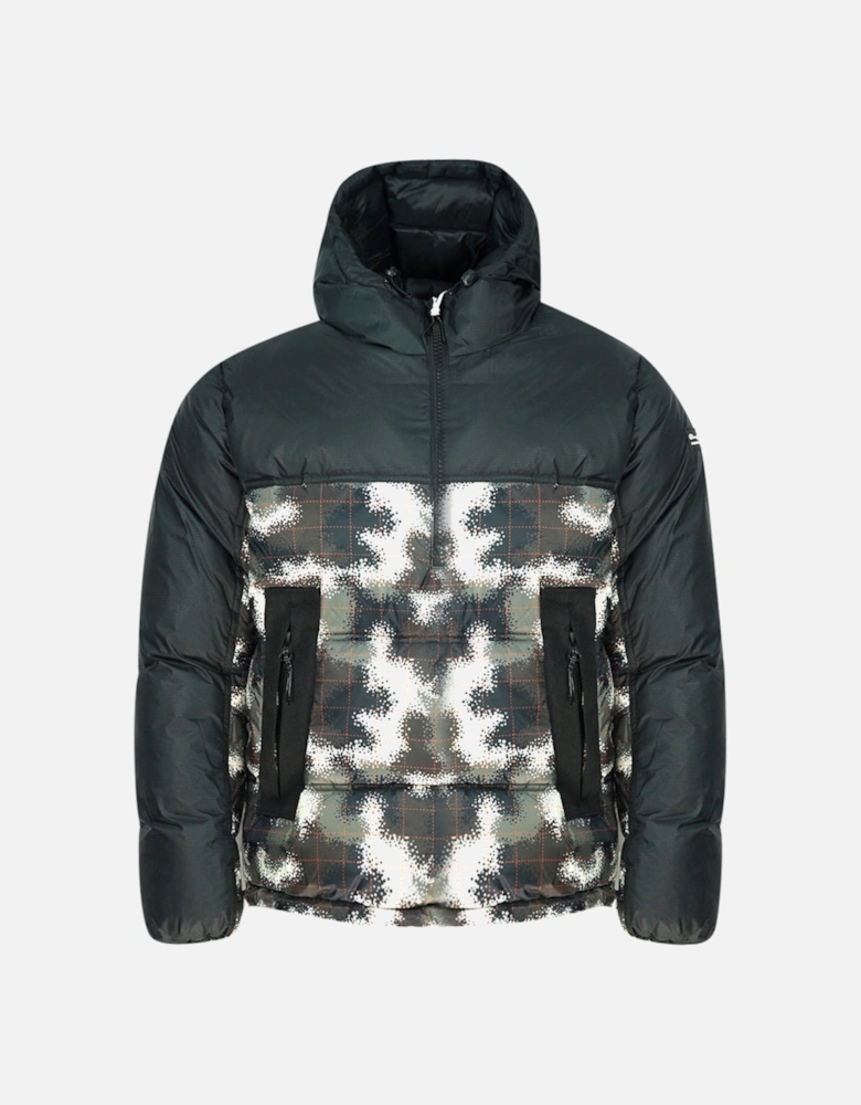 Half Zip Black Camo Hooded Padded Jacket