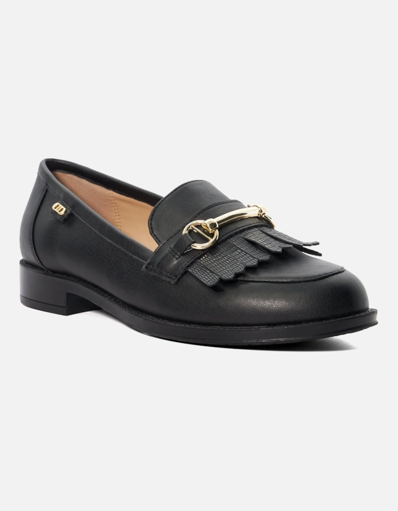 Ladies Gesture - Metal-And-Fringe Trim Snaffle Loafers