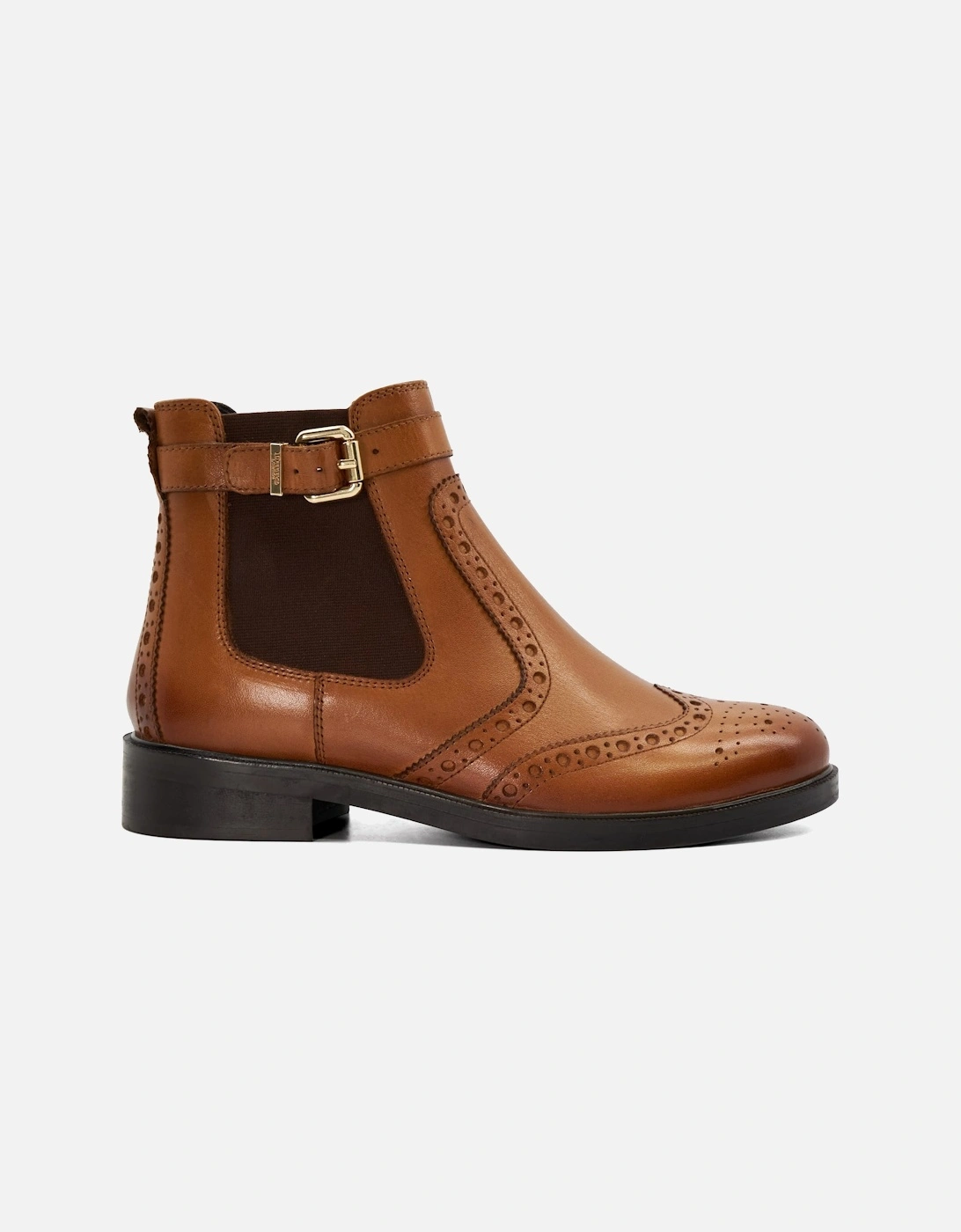 Ladies Question - Brogue Detail Leather Chelsea Boots