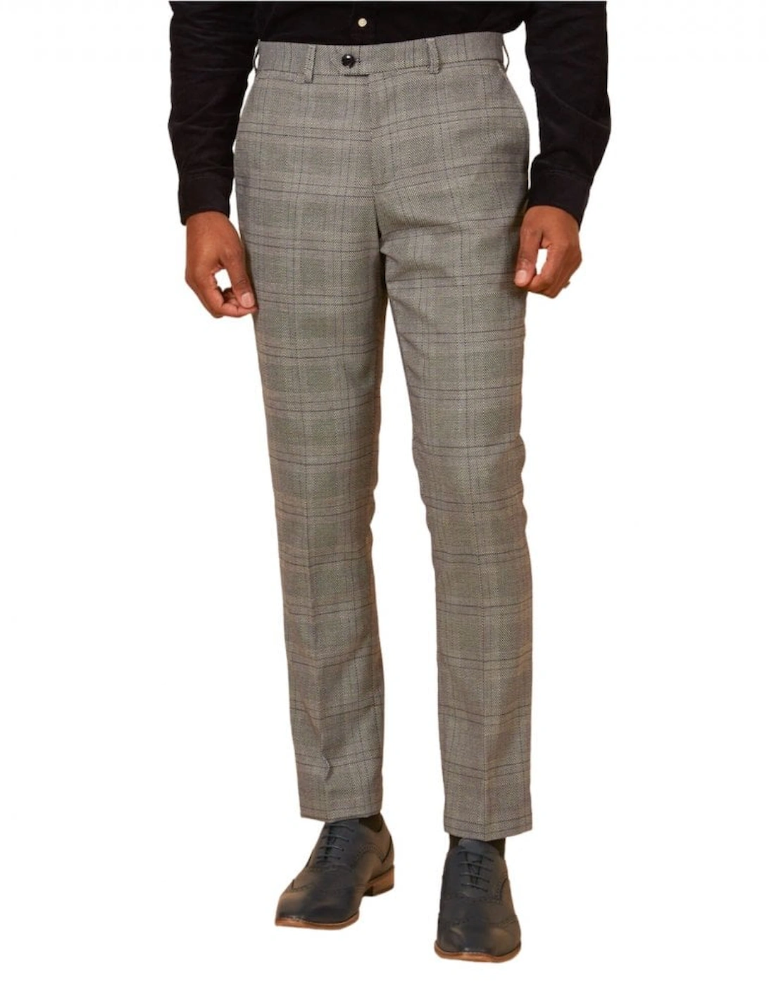 Jerry Check Trouser - Grey, 5 of 4
