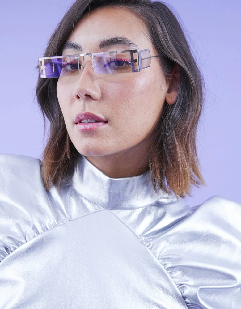 Lilac Sunglasses with Silver Frame