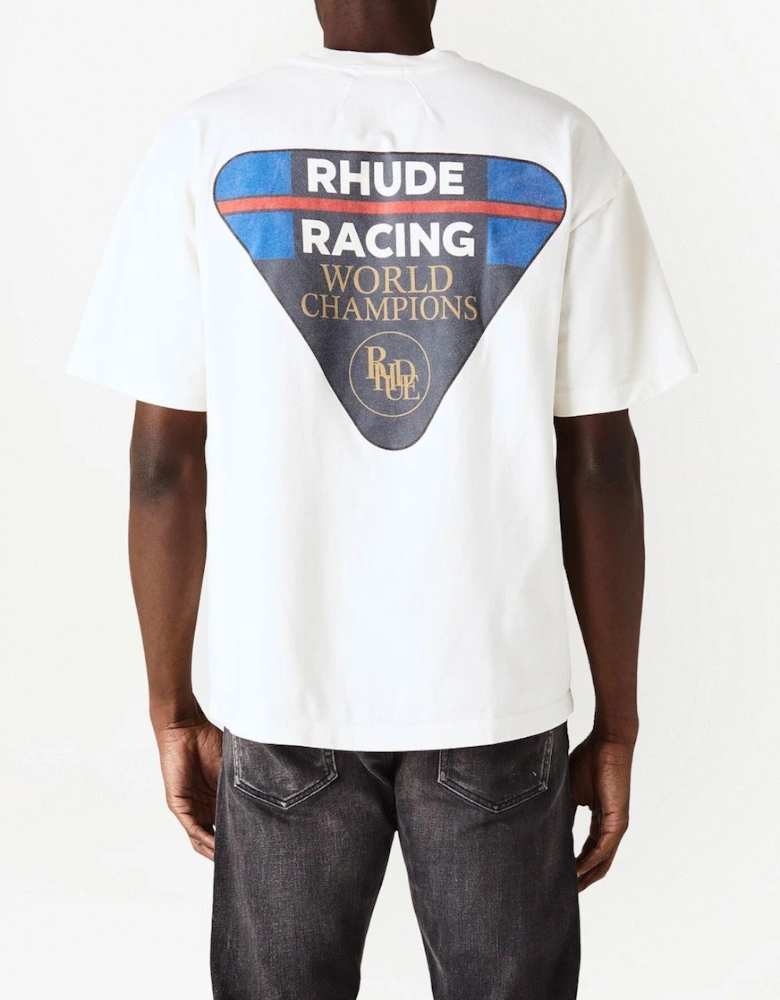 Racing World Champions Graphic Print T-Shirt in White