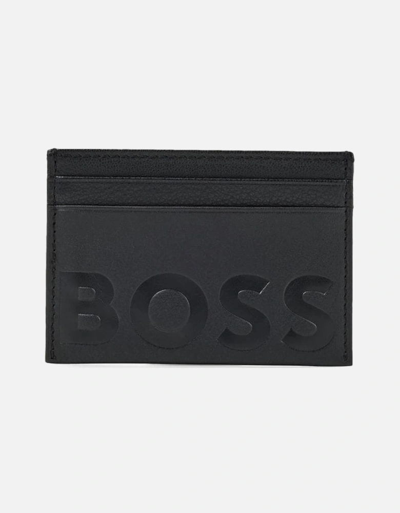 Orange Big BB Mens Grained Leather Card Holder With Embossed Logo