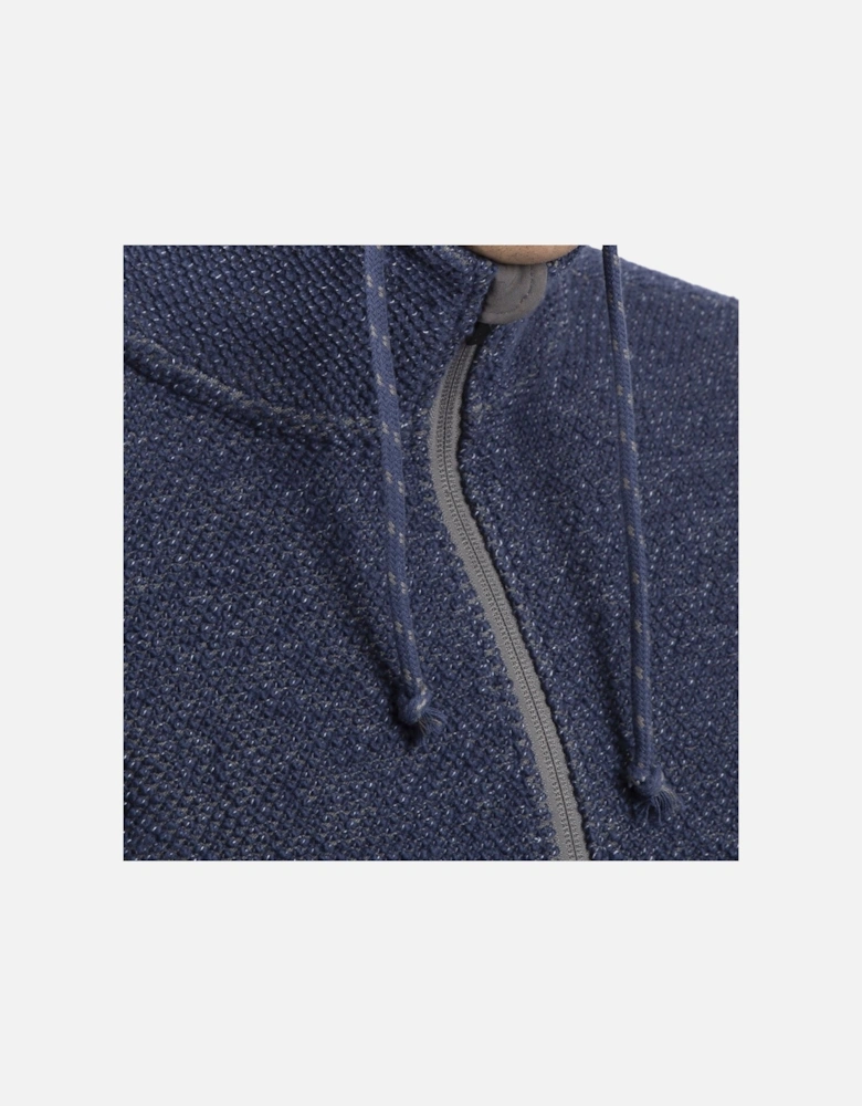 Mens Scawton Textured Knit Fleece Jacket - Navy