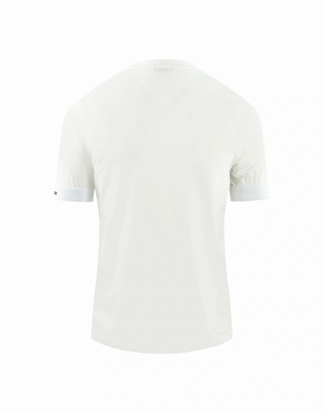 Bold Brand Logo on Sleeve White Underwear T-Shirt