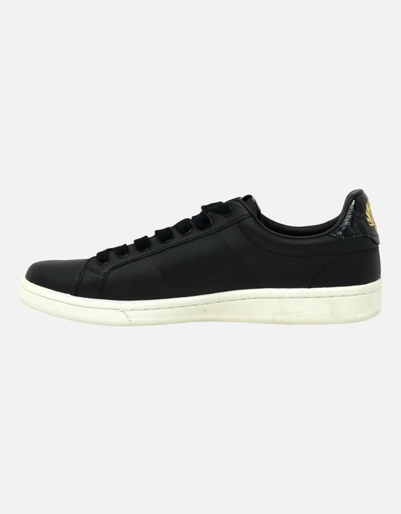 B1271 102 Black Leather Trainers
