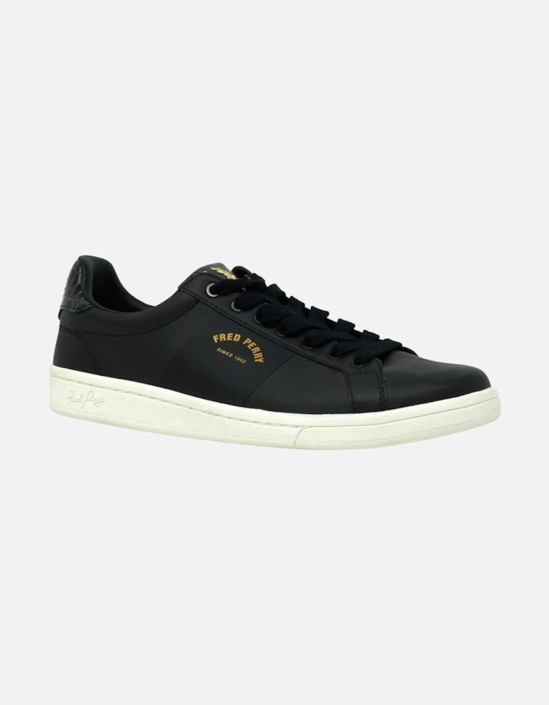 B1271 102 Black Leather Trainers