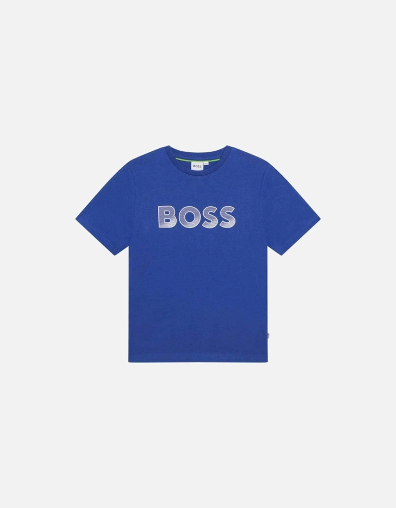 Boys Blue Logo Short Sleeve T-shirt