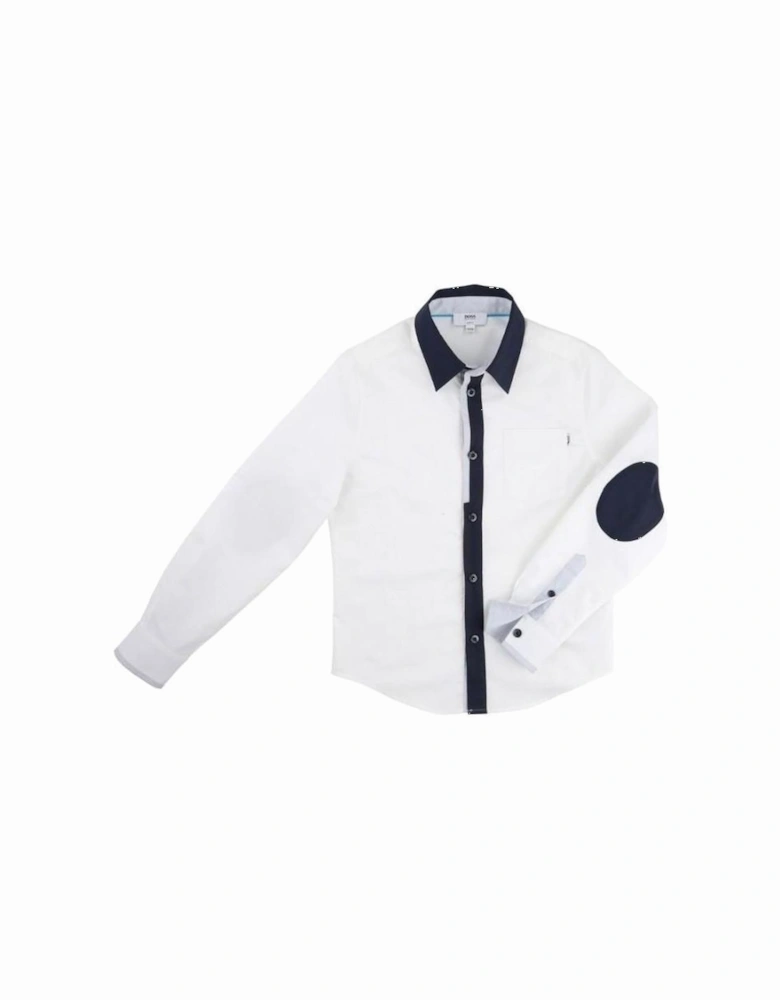 Boys White Long Sleeved Shirt