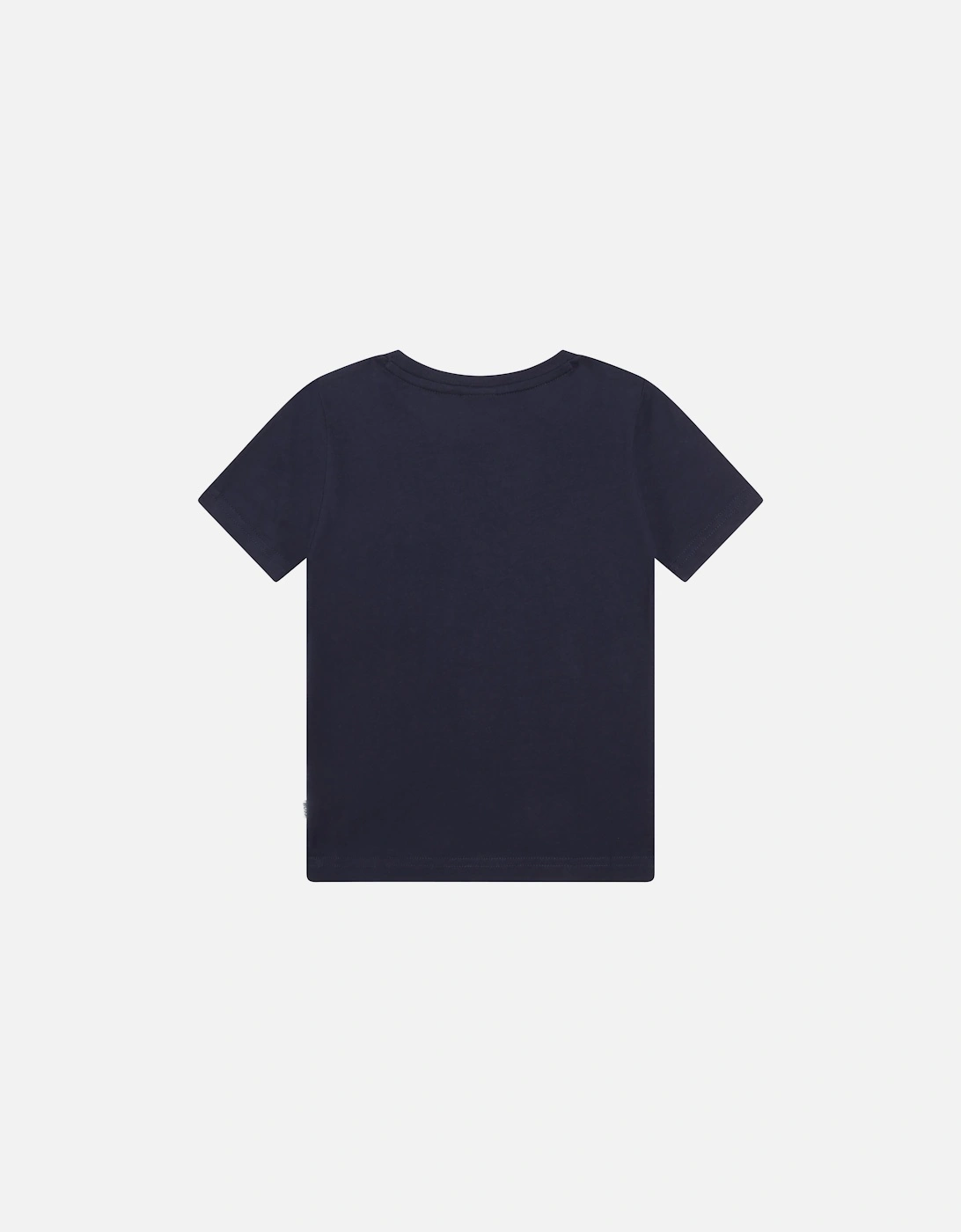Boys Navy Logo Short Sleeve T-Shirt