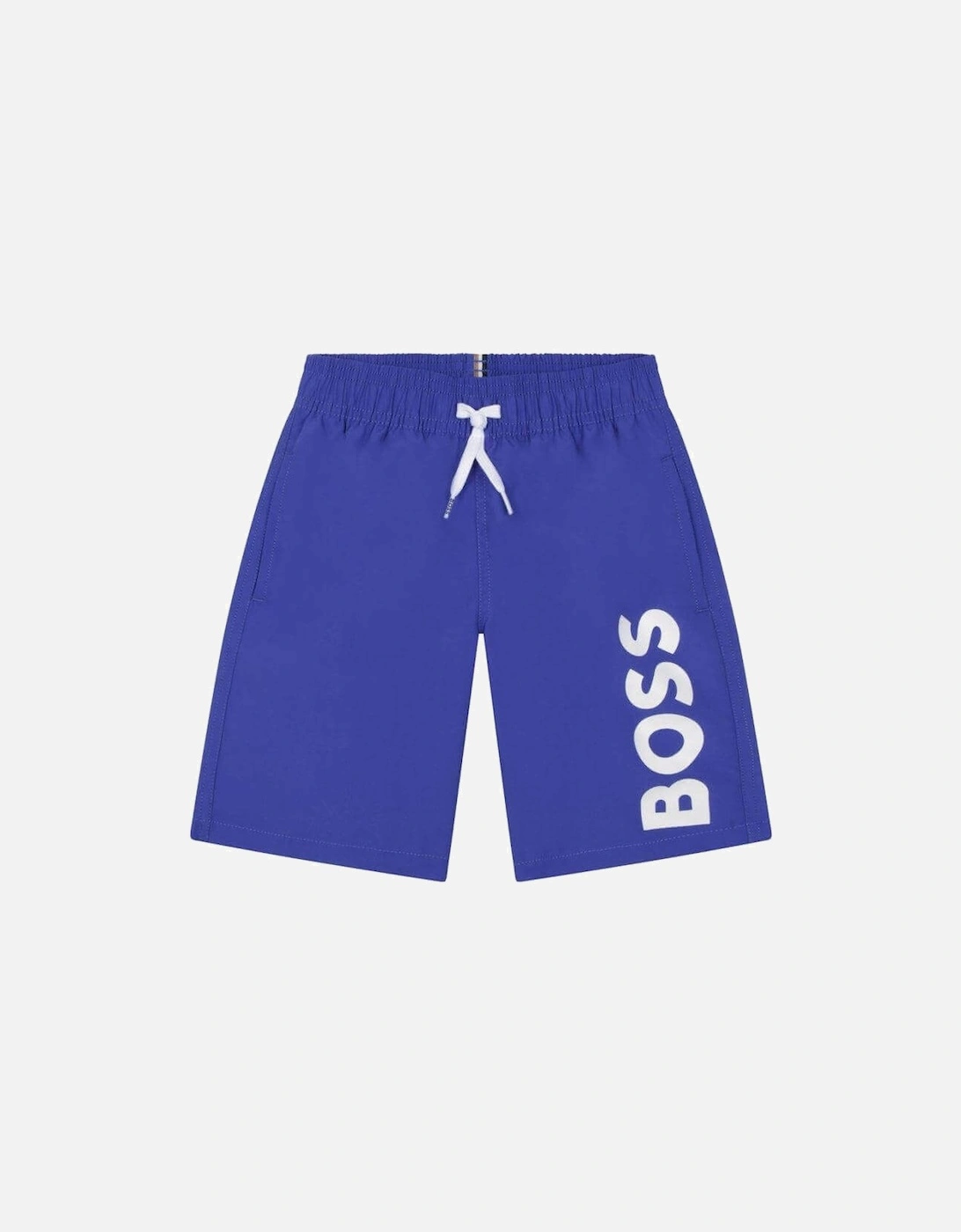 Boys Blue Logo Swim Shorts, 3 of 2