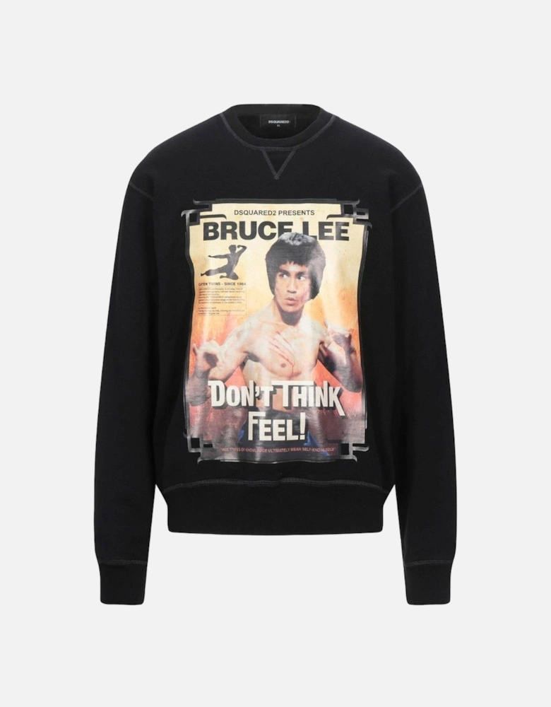 Bruce Lee Don?t Think Feel Black Sweater