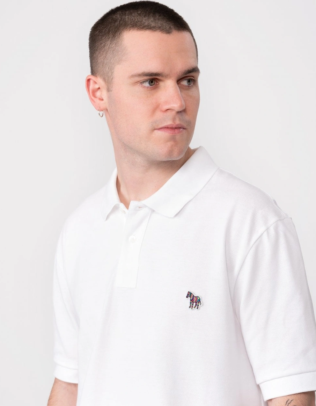 PS Mens Regular Fit Cotton-Piqué Zebra Logo Polo Shirt
