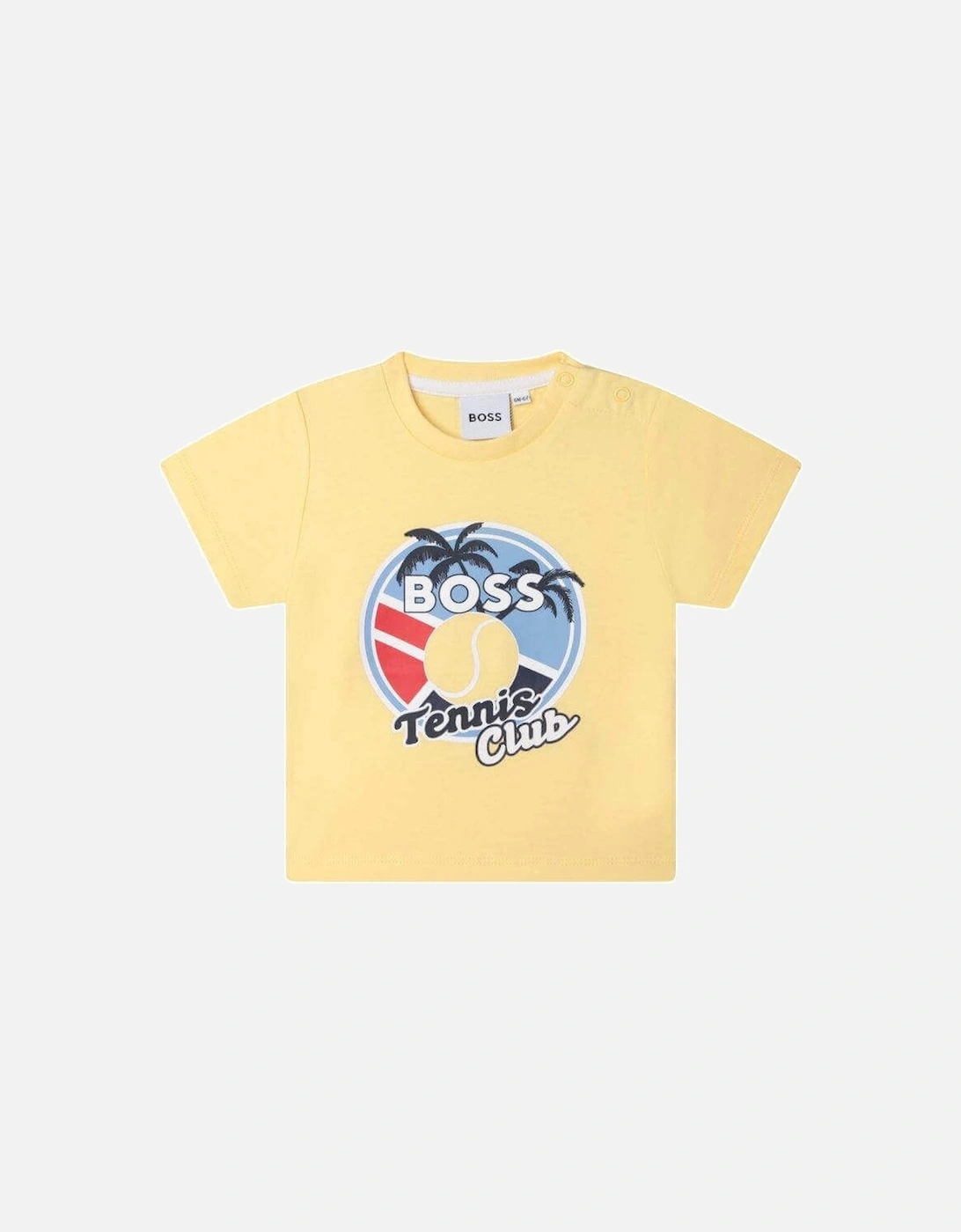 Baby Boys Yellow Tennis Short Sleeve T-shirt, 4 of 3