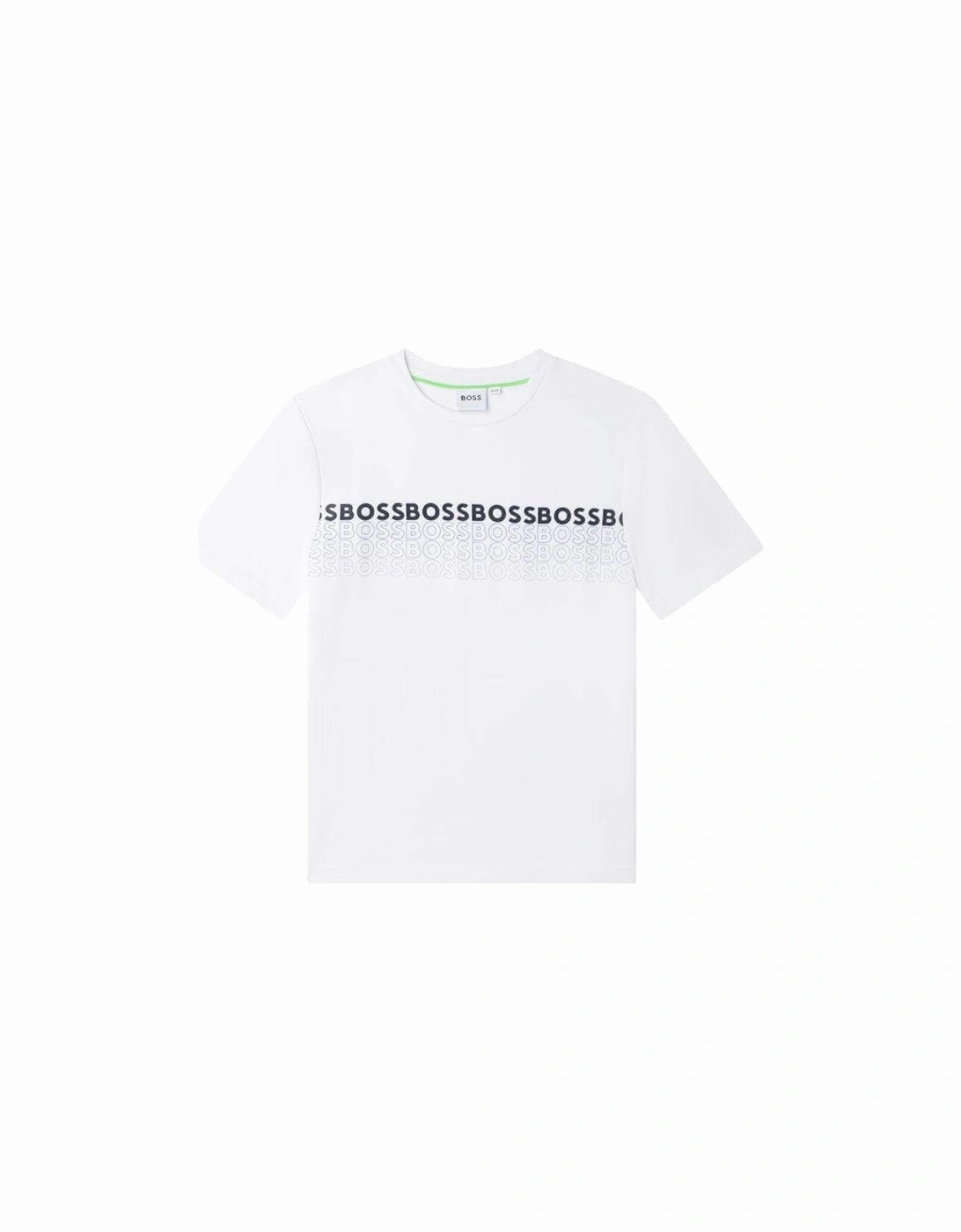 Boys White Gradient Logo Short Sleeve T-shirt, 4 of 3