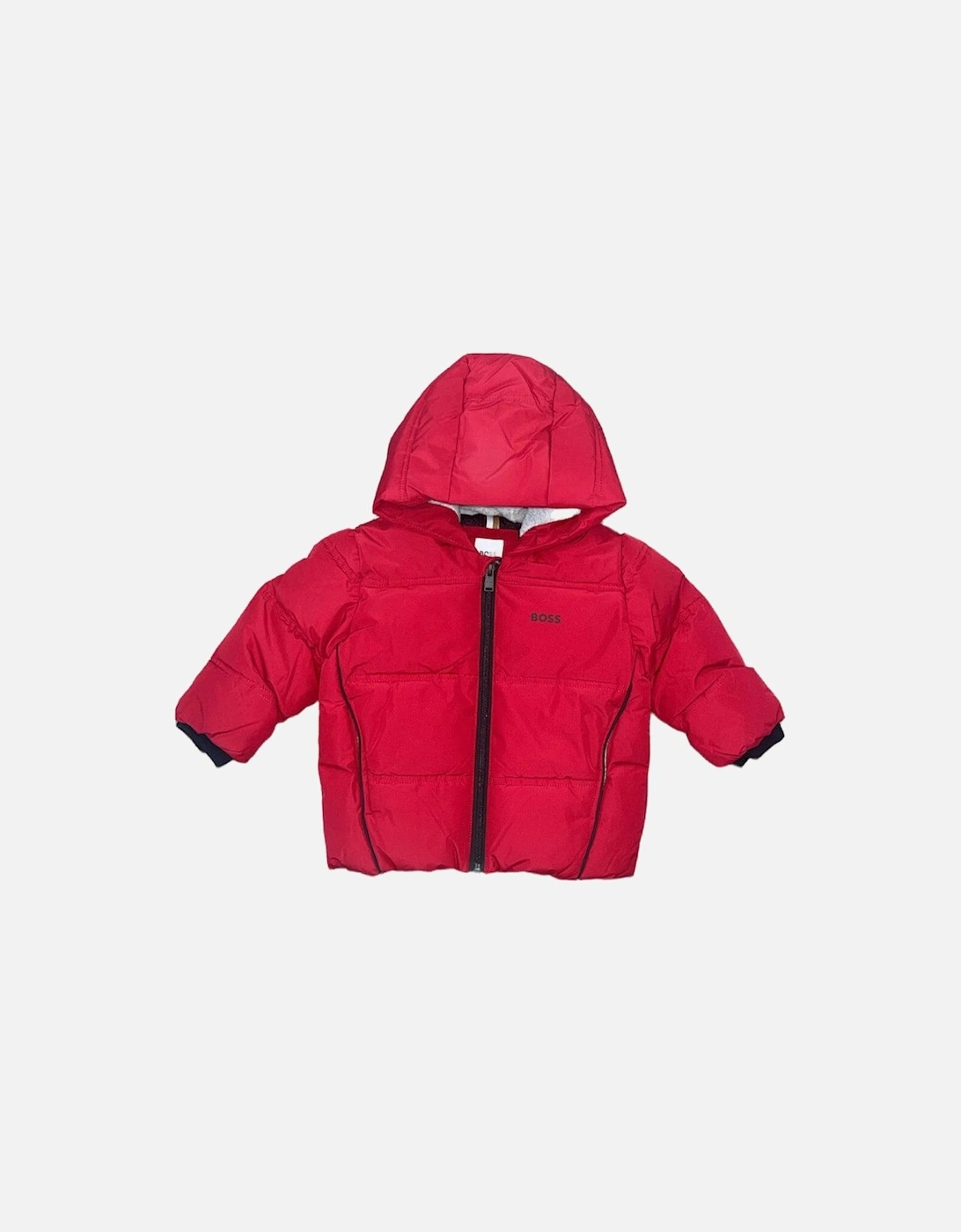 Baby Boys Red Puffer Coat, 2 of 1