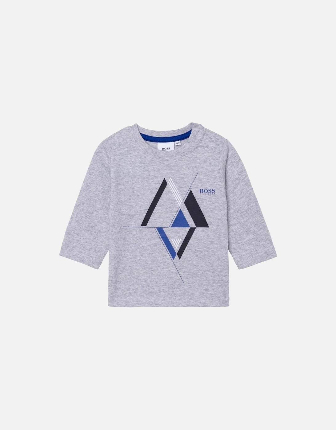 Baby Boys Grey Triangle Long Sleeve T-Shirt, 4 of 3