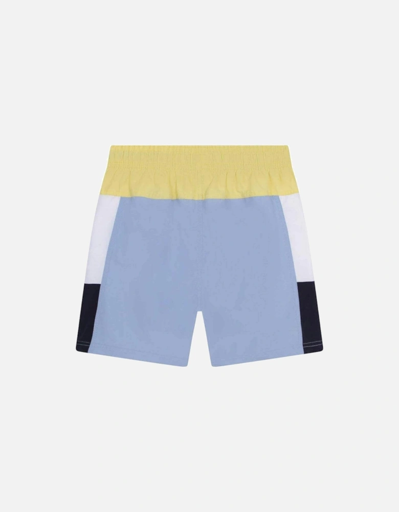 Boys Blue Colour Block Swim Shorts